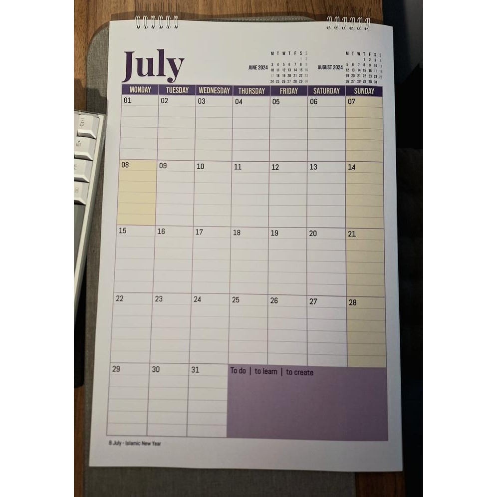 

PAPERIKO 2025 A3 Wall Planner Calendar/ Kalender Catatan - Green