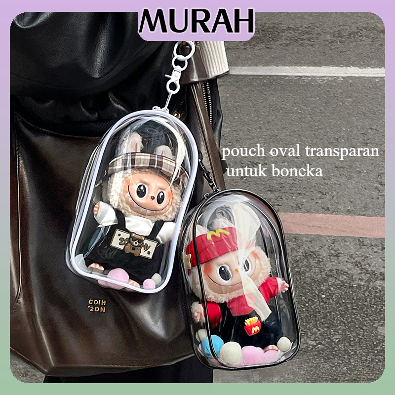 Oval Pouch Doll 10cm Cute Mini Pouch Transparan Boneka Pouch Boneka  Pvc Pouch Boneka Clear  Pouch K