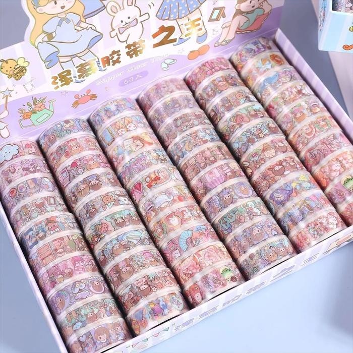 

[Tokome23] COD Selotip Karakter Roll Transparan 1 Pcs Satuan / Isolasi Solatip Gambar Kartun Motif Lucu / Solasi Washi Tape / Masking Tape Journal