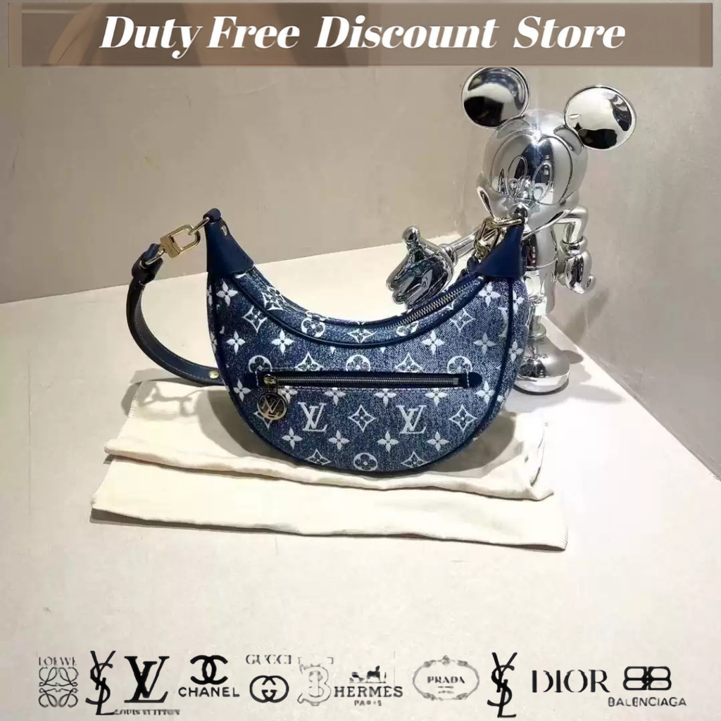 (M81166) Louis Vuitton LOOP moon bean bag / tas baguette / tas denim / tas lengan garansi dua tahun 