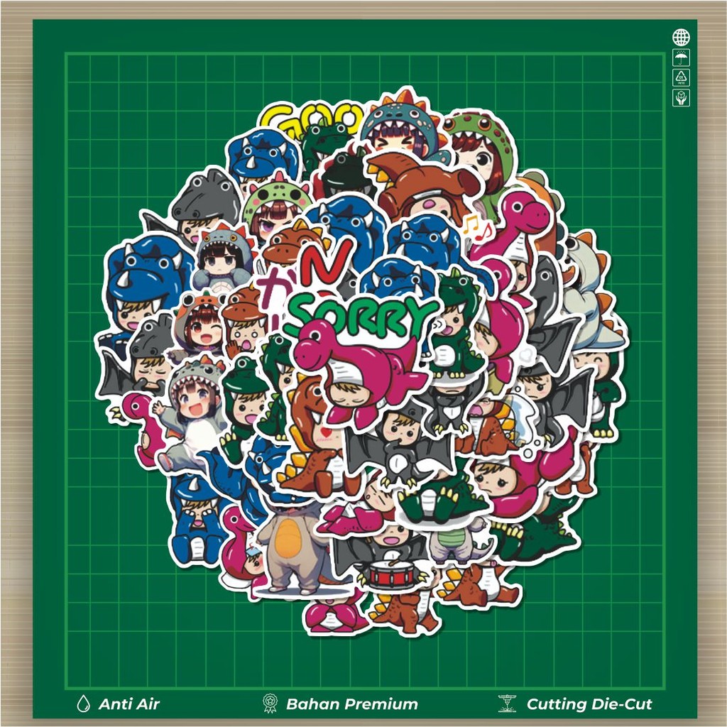 

HOT 50 PCS STIKER Stiker Funny Dinosaur [Dinosaurus Lucu] Stiker Fashion Cars Decal Dingin Kartu Album Custom Vinyl Anti Air- Sticker Aesthetic Buku Journal Koper Casing HP Tablet Laptop Helm Motor Botol Minum