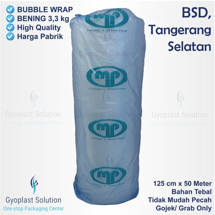 

Bubble Wrap Mulia Pack Roll 125 cm x 50 Meter 2.4 kg / 3 kg / 3.3 kg - 3,3 kg - Bening