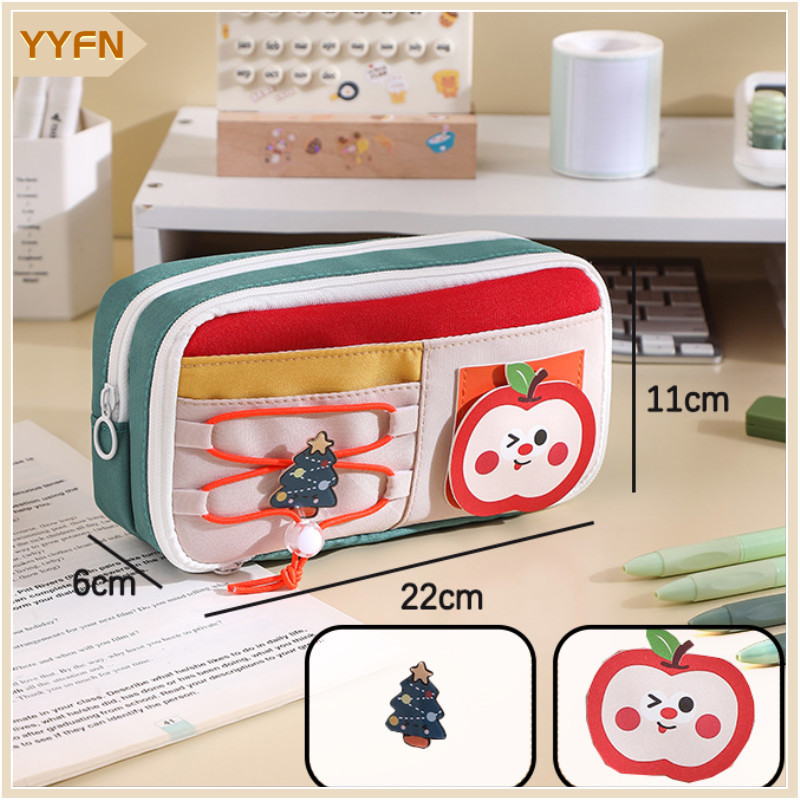 

Tas Pensil Kapasitas Besar Apple Kartun Magic stickers Tempat Alat Tulis Kotak Pensil Aesthetic Lucu Kucing Tas PenaTempat Pencil