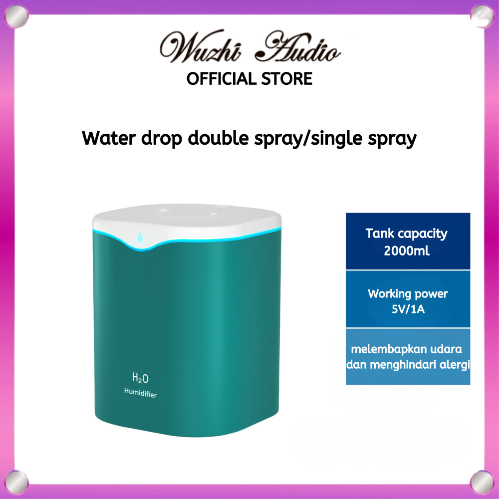 Wuzhi Audio | Mist Humidifier Purifier Motif Rusa Pelembab Udara With LED Light Warna
