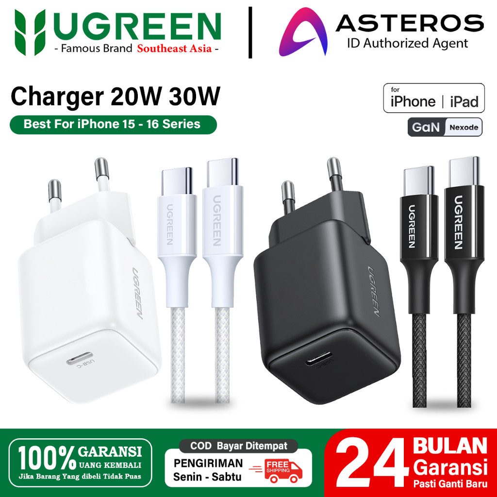 

UGREEN Charger iPhone 15 16 Series iPad Pro Type C to C Fast Charging 20w 30w Terlaris