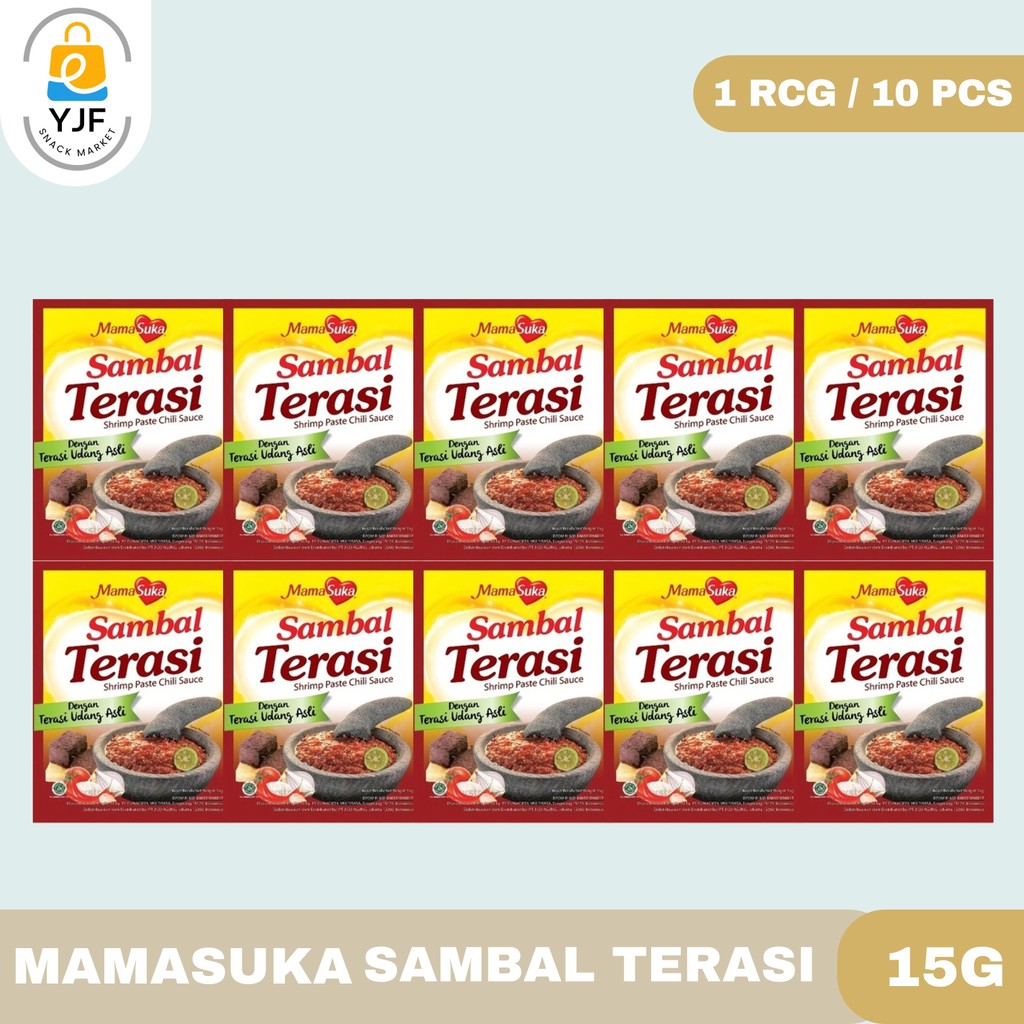 

Mamasuka Sambal Terasi 15g -1RCG/10PCS / Dengan Terasi Udang Asli / Shrimp Paste Chilli Sauce