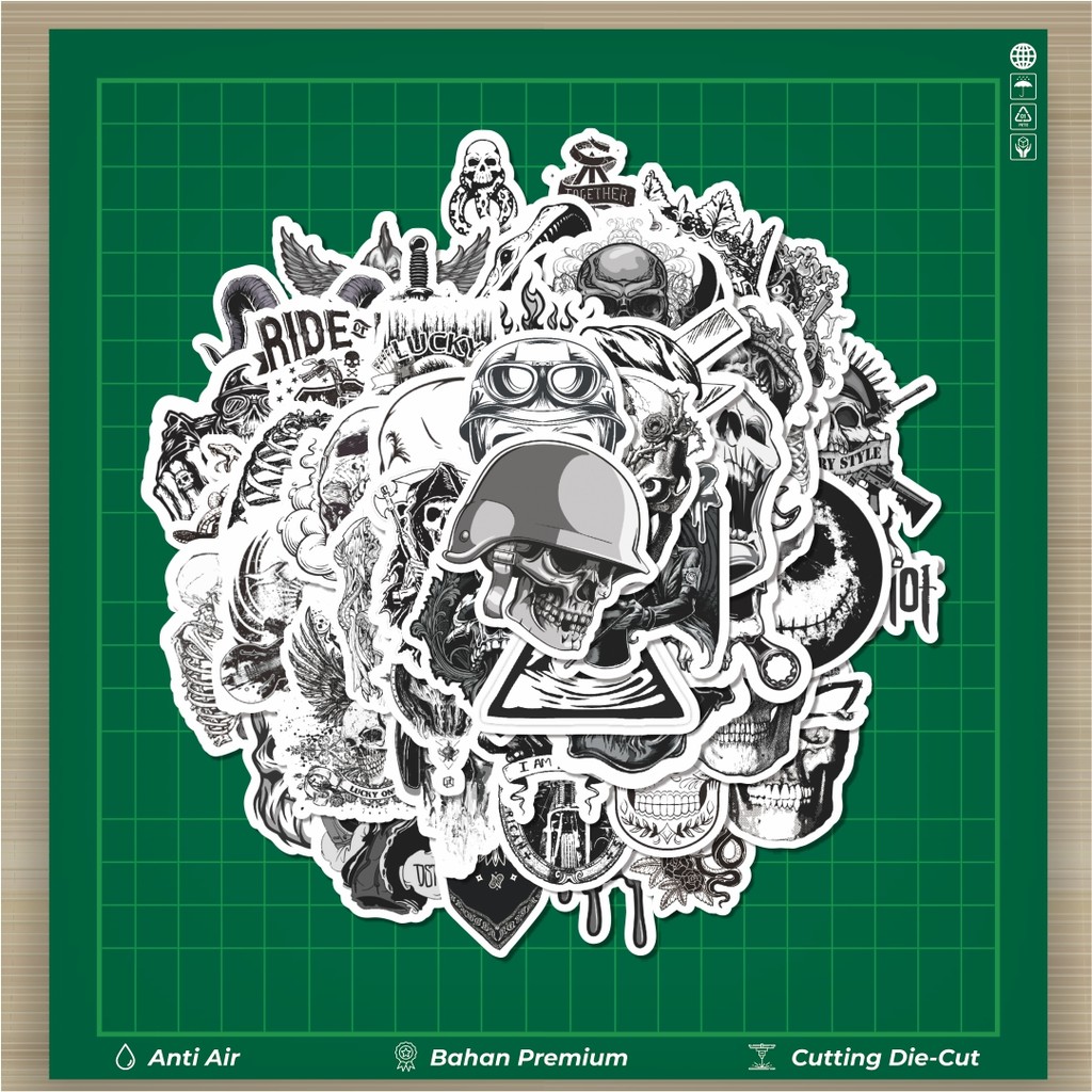 

HOT 50 PCS STIKER Stiker Punk Gothic Art Classical Black & White Stiker Fashion Cars Decal Dingin Kartu Album Custom Vinyl Anti Air- Sticker Aesthetic Buku Journal Koper Casing HP Tablet Laptop Helm Motor Botol Minum