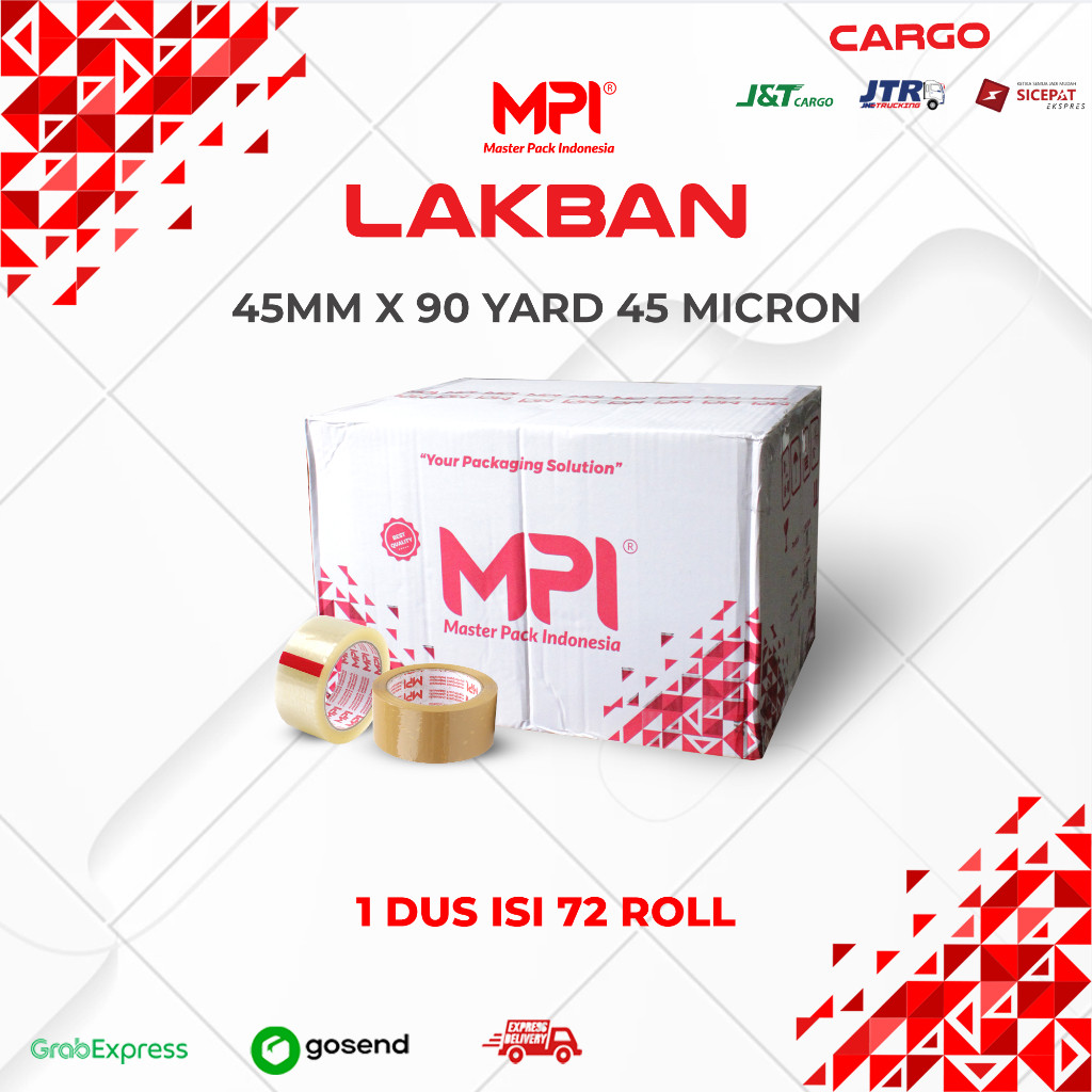 

New Cargo 1 Dus [ 72 Pcs ] Lakban Bening - Lakban Coklat 45mm X 90 Yard Master Pack Indonesia BekasiPremium