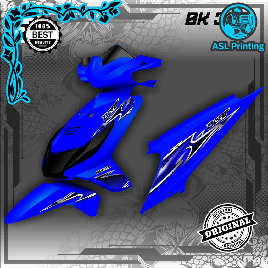 Stiker motor matic Striping Variasi Thailand Beat Karbu