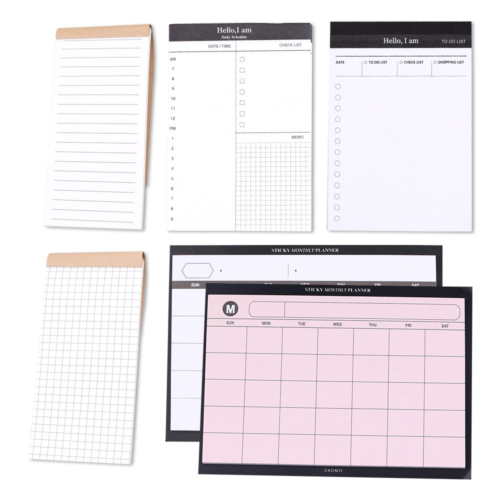 

Korean Pocket Memo Pads Note Lined Plaid Daily Month Week Time Check Schedule Notepad To Do List Shopping Planner Small Notebook