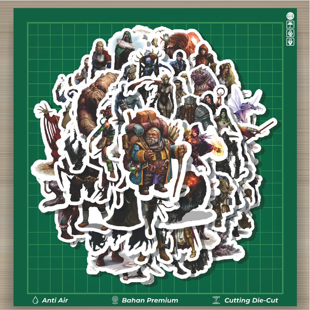 

HOT 50 PCS STIKER Dungeon And Dragons Series 5 Fashion Cars Decal Dingin Kartu Album Custom Vinyl Anti Air- Sticker Aesthetic Buku Journal Koper Casing HP Tablet Laptop Helm Motor Botol Minum