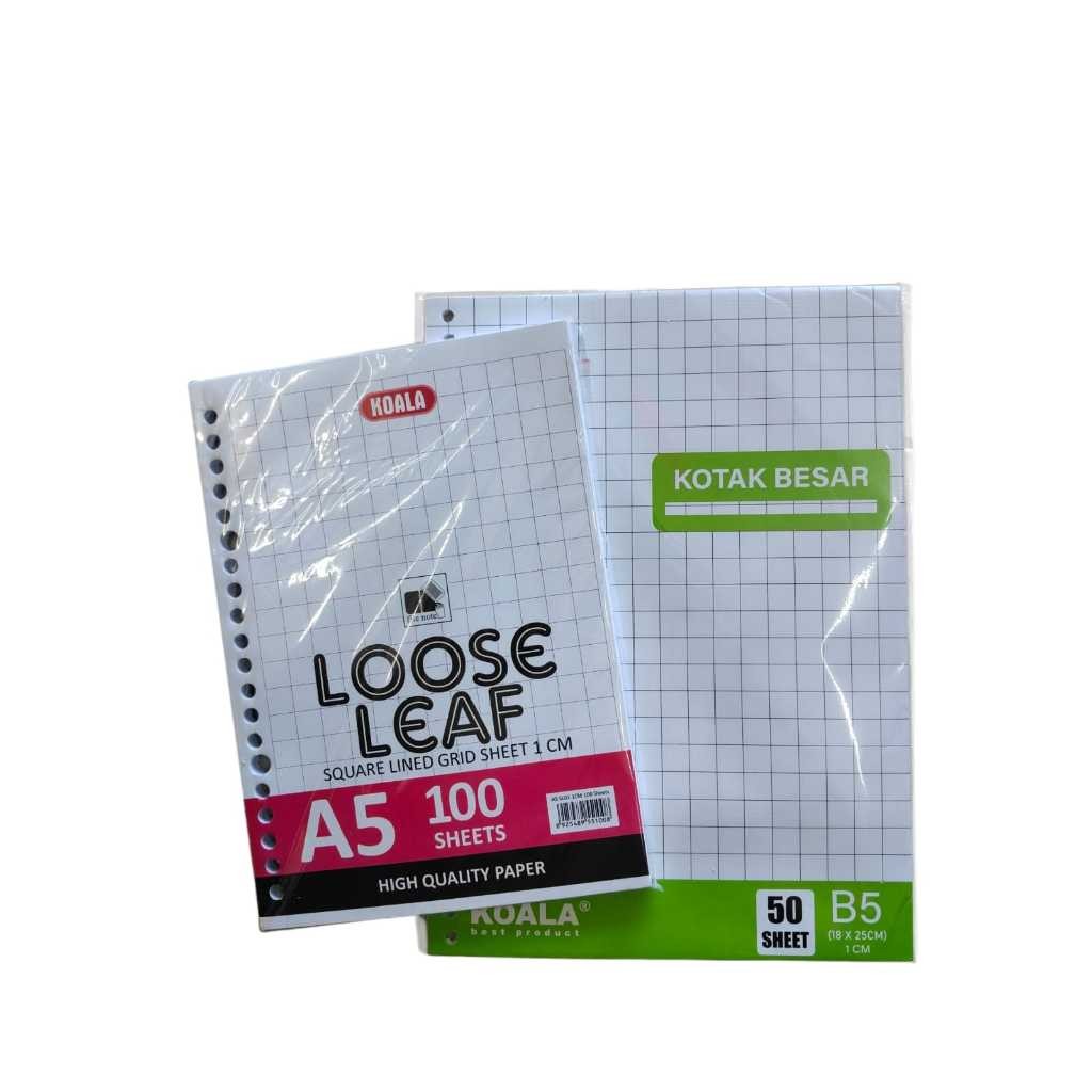 

loose leaf A5/B5 kotak 1CM 50/100 lembar