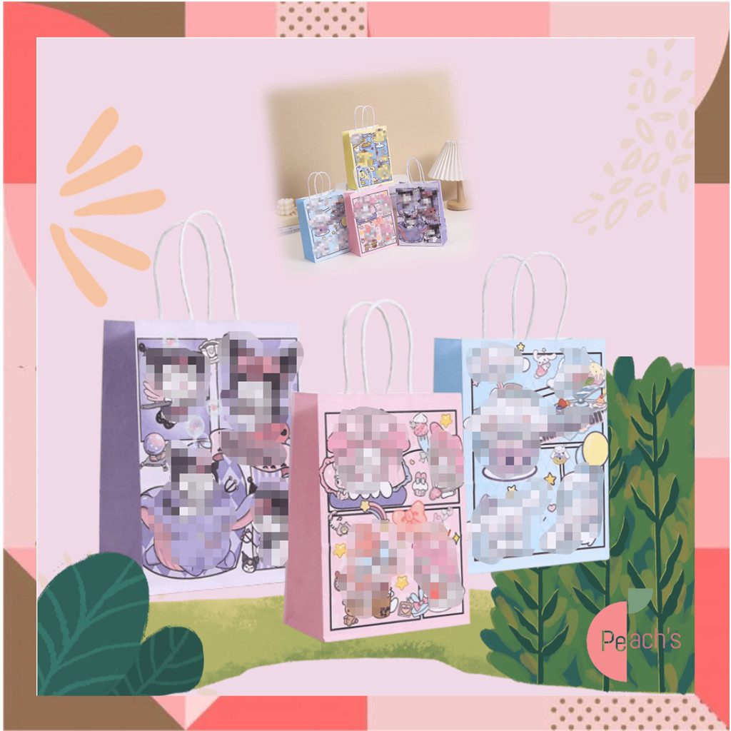 

PEACHs - 6661 Paper Bag / Goodie Bag Kartun / Tas Souvenir Ulang Tahun / Paper Bag Karakter Lucu / Kantong Kertas / Tas Kado Lucu