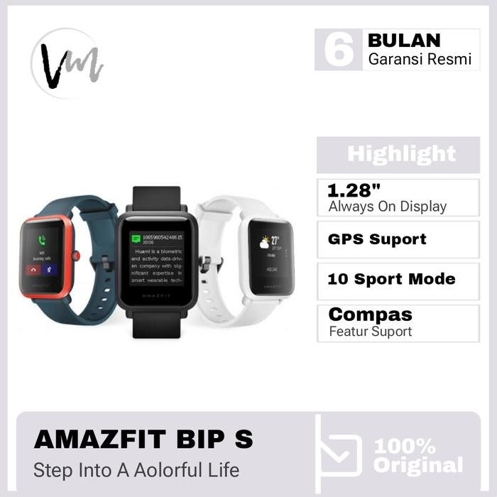 Amazfit BIP S GPS - SmartBand bip s A1821 - BIP S LITE, Merah Muda