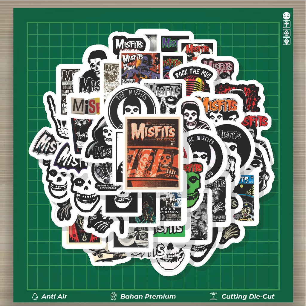 

HOT 50 PCS STIKER Stiker Band The Misfits Stiker Fashion Cars Decal Dingin Kartu Album Custom Vinyl Anti Air- Sticker Aesthetic Buku Journal Koper Casing HP Tablet Laptop Helm Motor Botol Minum