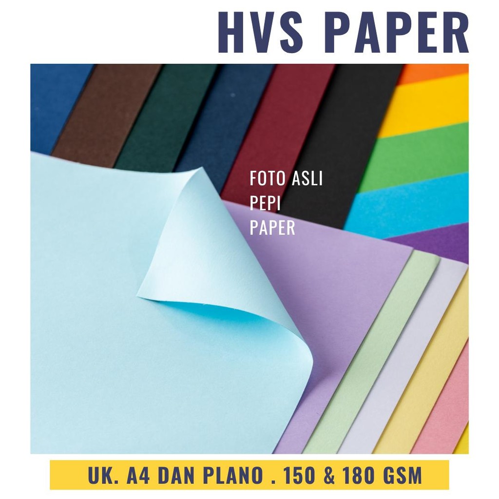 

[1 dan 5 Lembar] Colorful Paper HVS 180 GSM UK A4 dan 180 GSM PLANO