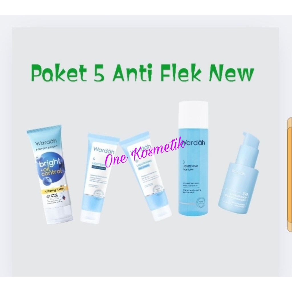 Paket WARDAH 5 Kosmetik Penghilang Flek hitam membandel / COD Paket Skin care Wardah yang Aman