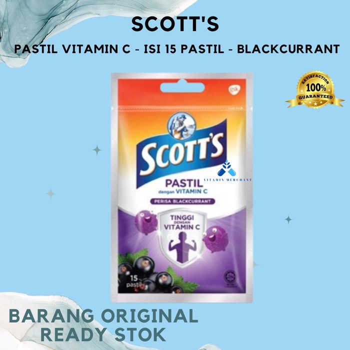 

Scott's Sachet Pastil Vitamin C - Isi 15 Pastil - BLACKCURRANT - w&w