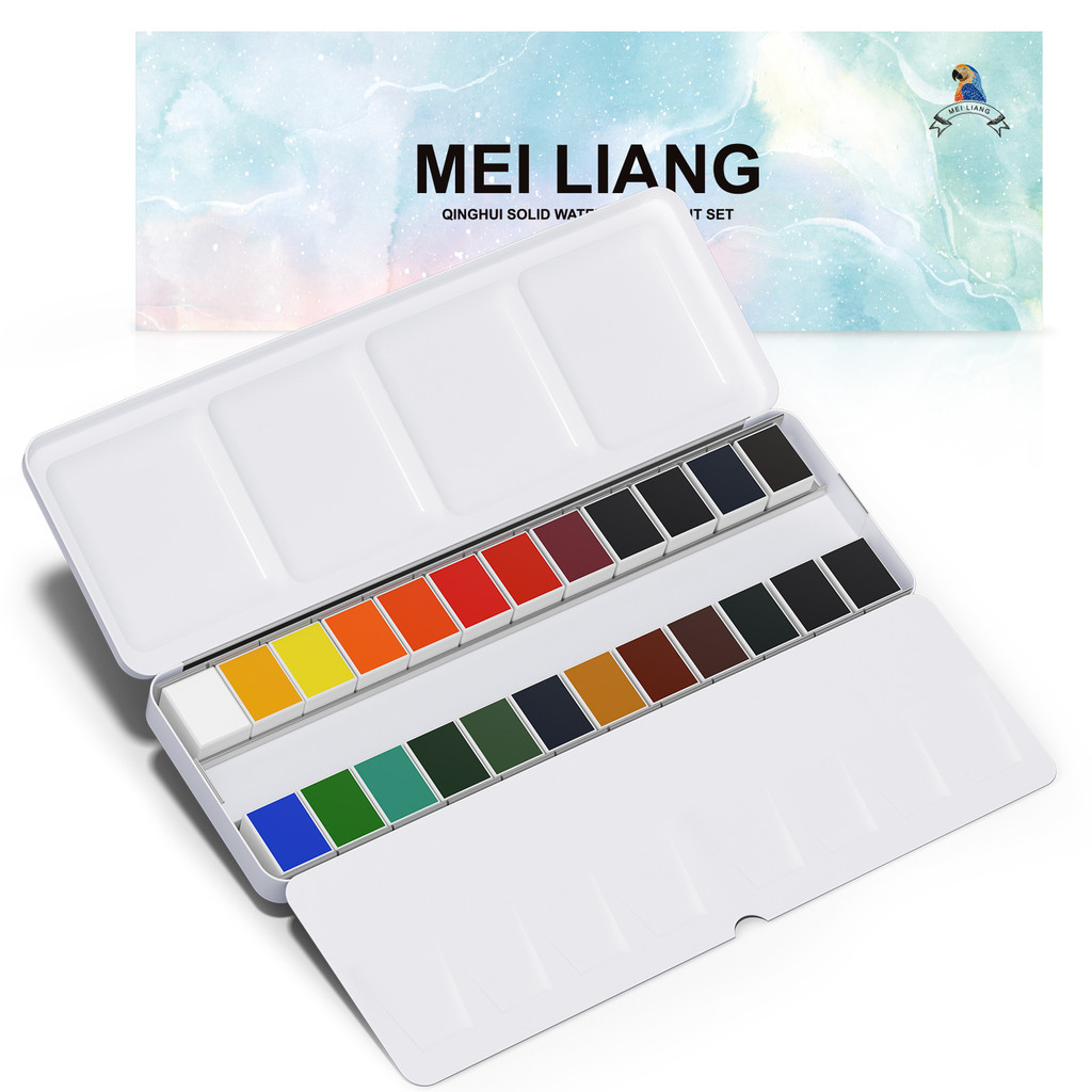 

MeiLiang 24 Watercolor Paint Set, Solid Watercolor Pigment for Painting Artists School Supplies