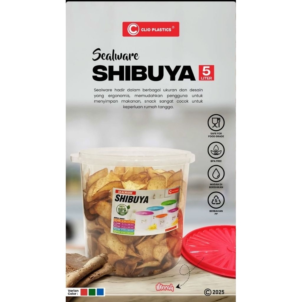 Toples 5 liter/ toples peyek krupuk/ toples plastik/toples shibuya