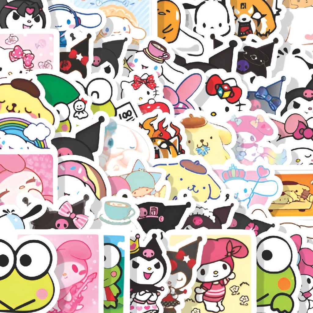 

Stiker Cutting Pack Stiker Sanrio Cute Karakter Mix Isi 100Pcs Series Aesthetic Lucu Keren Untuk Koper Bahan Vynil