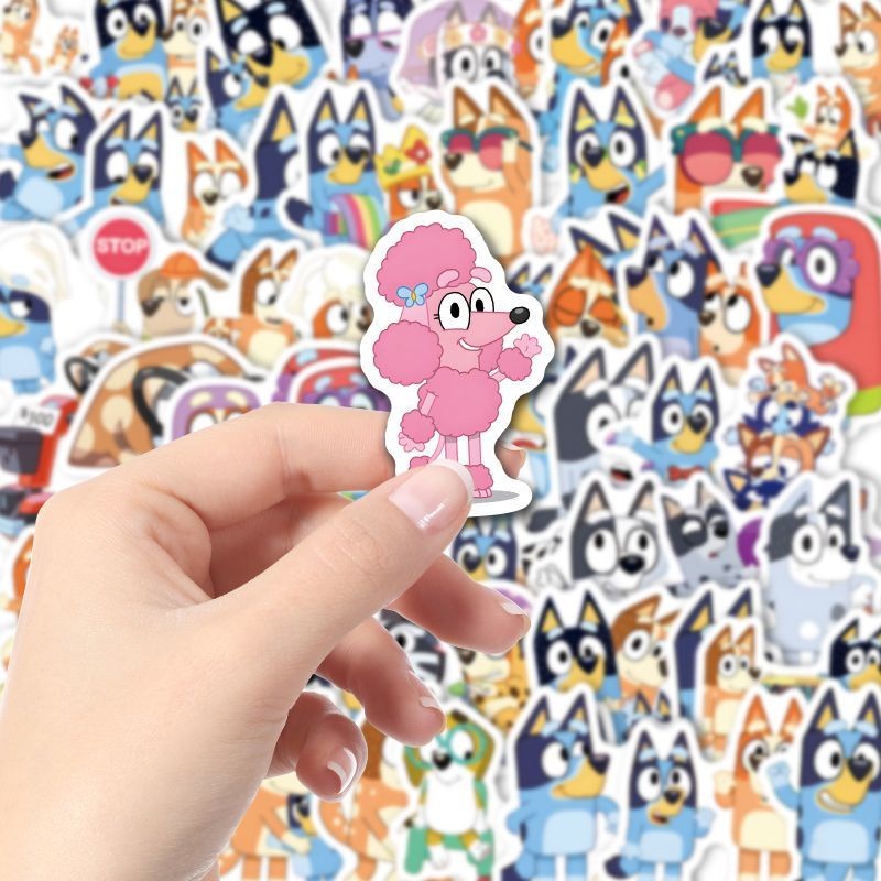 

50-160Pcs Bluey Stickers Toy Bingo Creative Cartoon Refrigerator Waterproof Sticker DIY Luggage Notebook Stickers Children Gifts