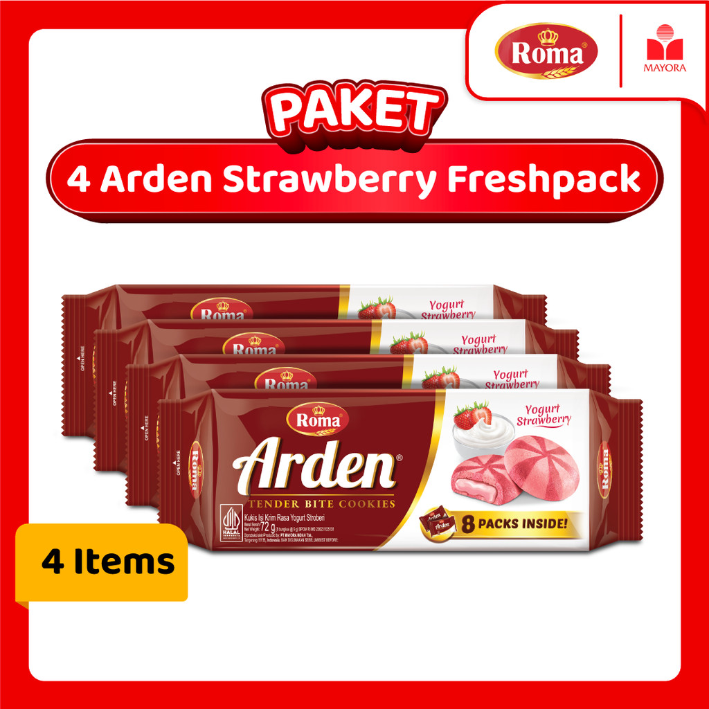 

Paket 4 Roma Biskuit Arden Yogurt Strawberry Freshpack