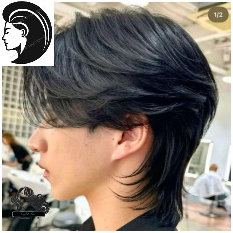 【Rambut nyata.】 Wig Rambut Pria Mullet Wolfcut Pendek -COD