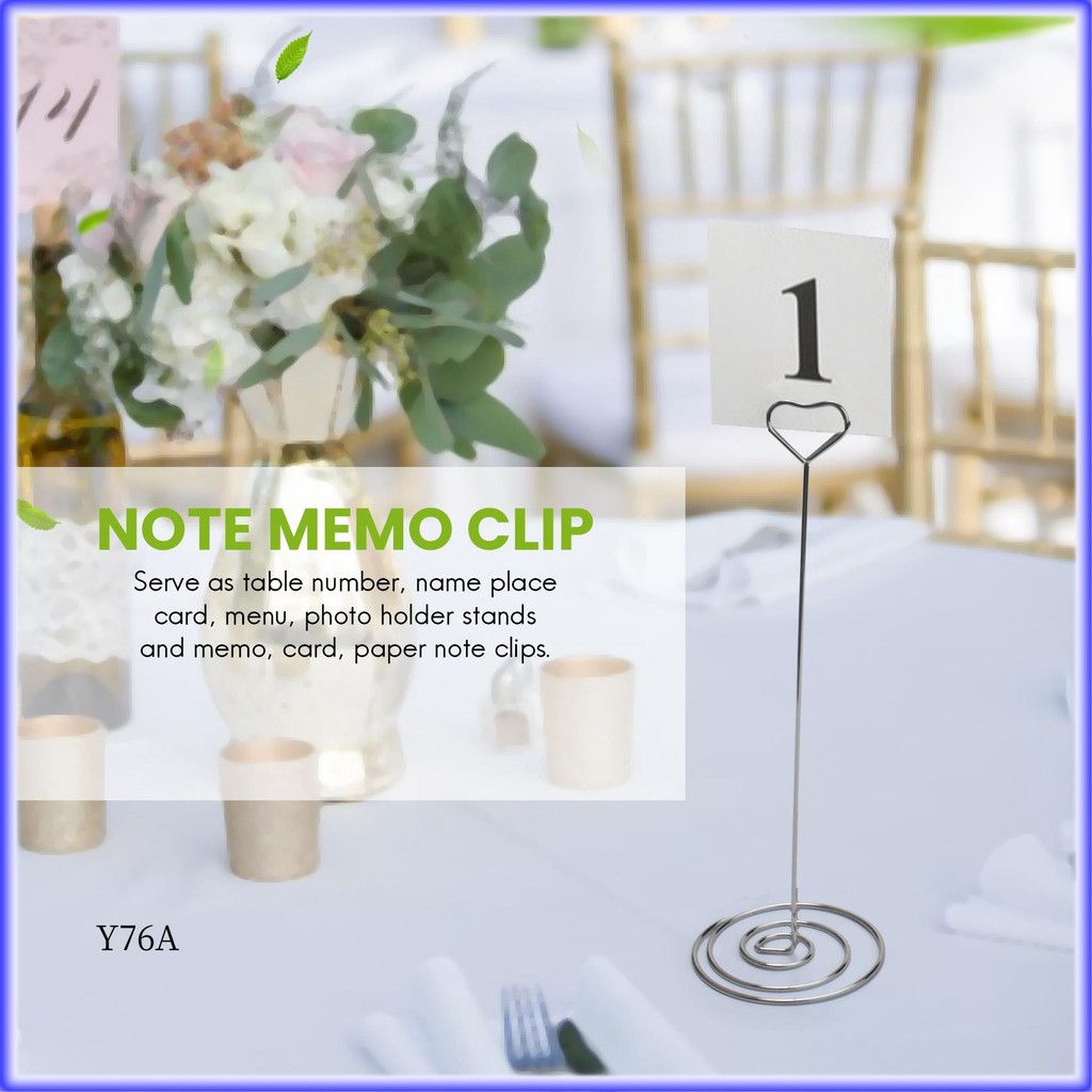 

Good-10Pcs 8.6 Inch Tall Place Card Holders Heart Shape Table Number Holder Stands Picture Photo Note Memo Clip For Wedding