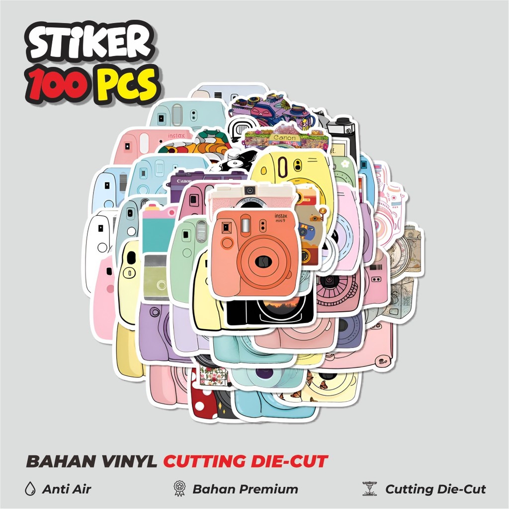 

Terbaru! 50 pcs Stiker Cute Camera Vector [Kamera Polaroid] Dekorasi Lucu Kreatif untuk Notebook, Skateboard, HP
