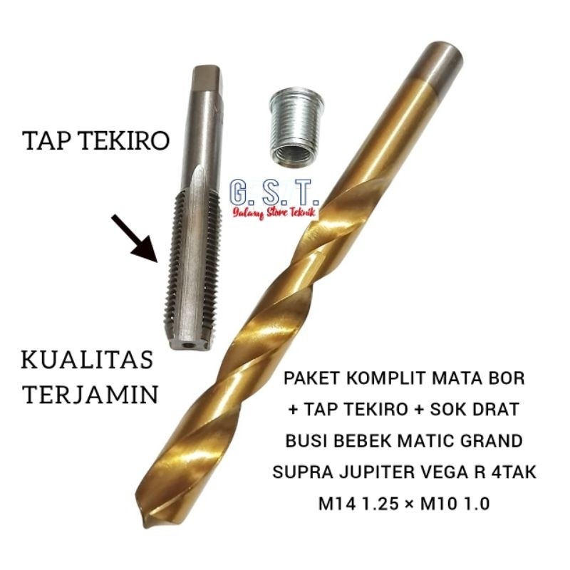 Paket Komplit Mata Bor Tap Tekiro Set Bosh Drat Busi Bebek Matic Grand Supra 4tak dll
