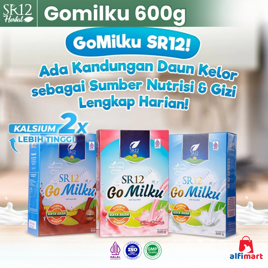 

SR12 - GoMilku Susu Kambing Etawa Premium 600g / Go Milku Original Vanilla Stroberi Strawberry Cokelat Coklat kemasan 600 gram
