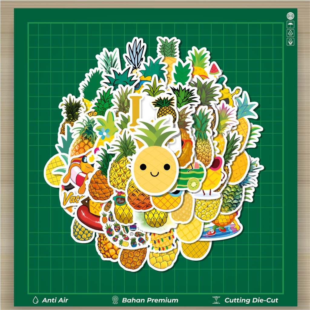 

HOT 50 PCS STIKER Stiker Cute Pinapple [Nanas] Stiker Fashion Cars Decal Dingin Kartu Album Custom Vinyl Anti Air- Sticker Aesthetic Buku Journal Koper Casing HP Tablet Laptop Helm Motor Botol Minum