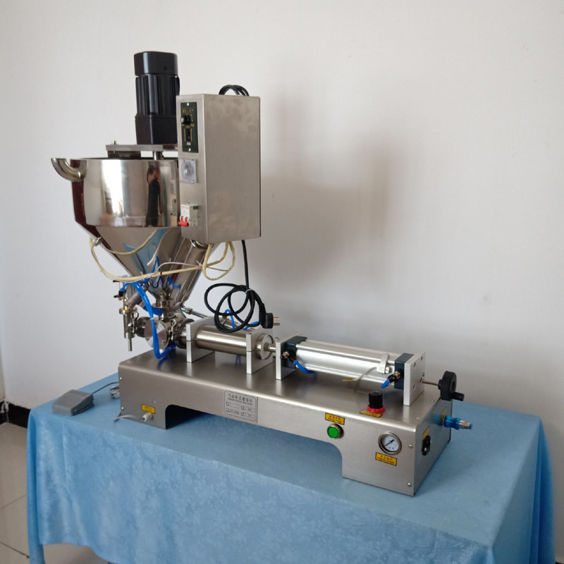 Commercial soft ice cream sauce filling machine/gel ketchup cosmetic heating stirring type filling m