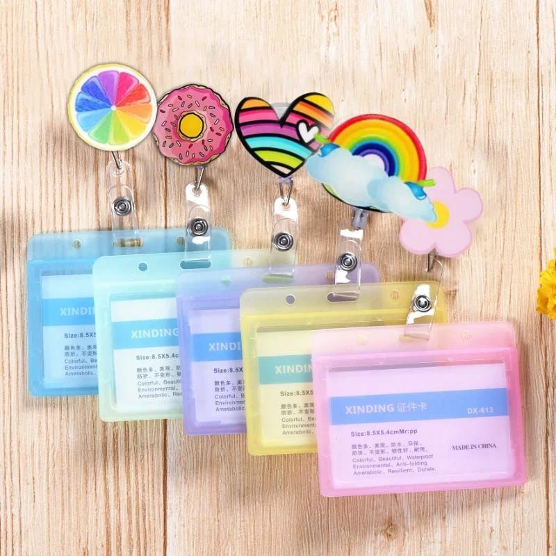 

Cartoon Nurse Doctor Retractable Badge Reel with Horizontal Style Students ID Business Card Work Badge Holder Office Supplies