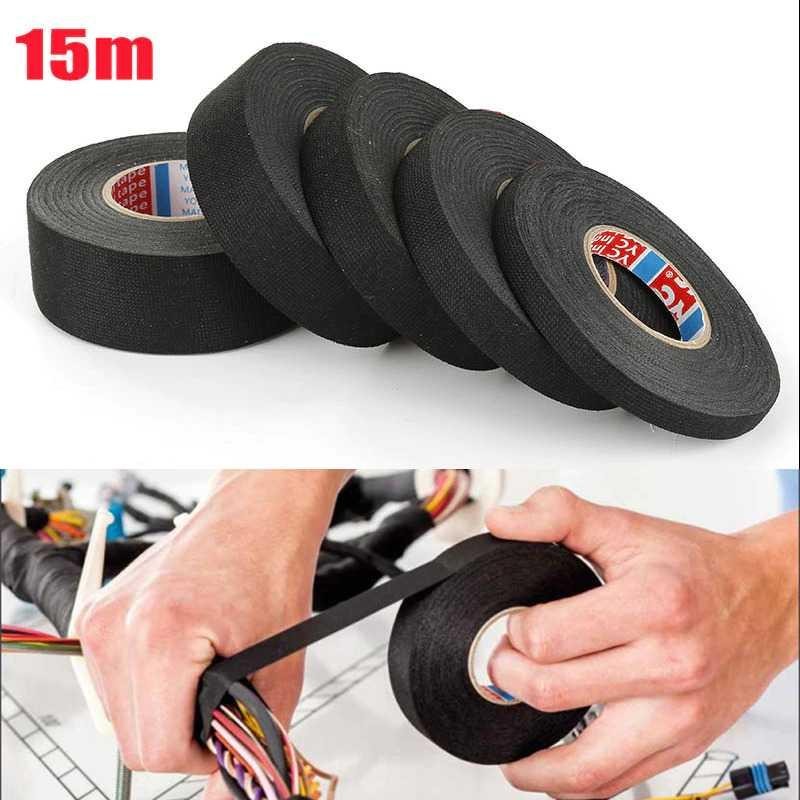 

Lakban Kain Pembungkus Kabel Tape Heat-resistant 15mm 15M - TF12 OTS