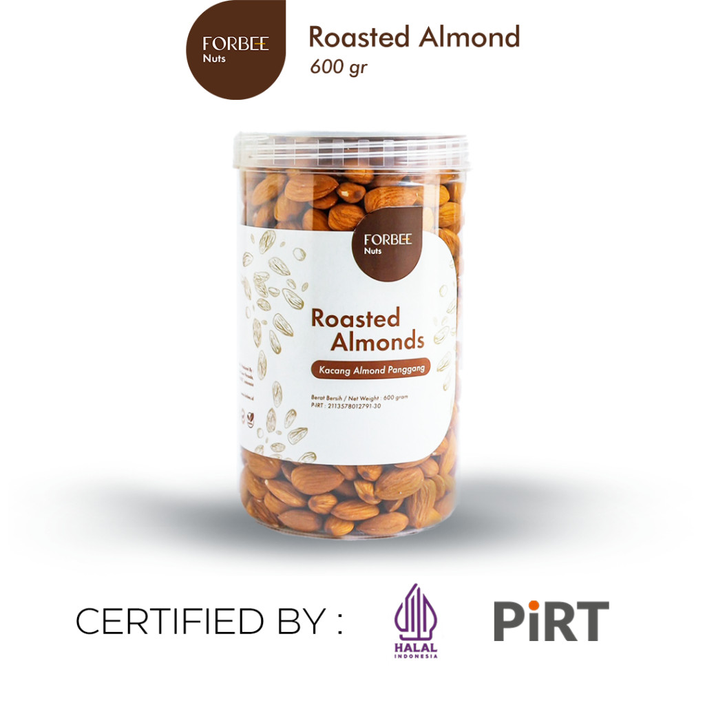 Kacang Almond Panggang Forbee 600g | Roasted Almond | Snack Sehat | Cemilan Sehat Kacang Kacangan