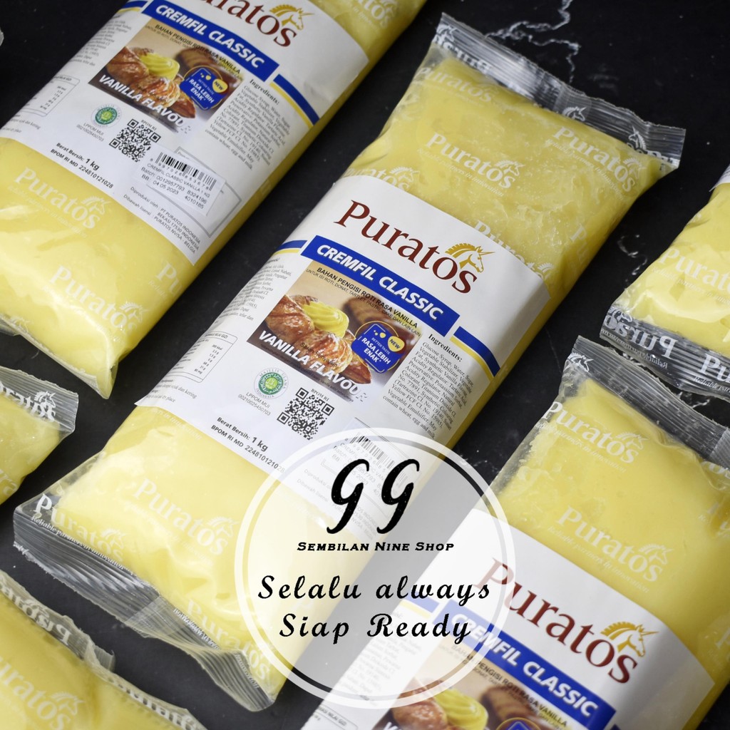 

Puratos CREMFIL CLASSIC VANILA 1 KG Creamfil Filling Crem Fil Kremfil Klasik Vanilla Filing Isian Roti