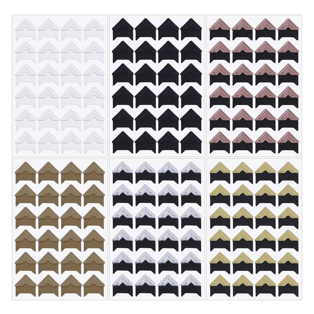 

120PCS 5 Color DIY Vintage Photo Albums Corner Sticker Decoration For Photo Album Decor DIY Retro Stickers Box Decor Scrapbook