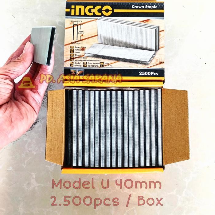 

[U40] Crown Staple 40mm INGCO AST18401 Isi Steples Stapler Nailer U 40