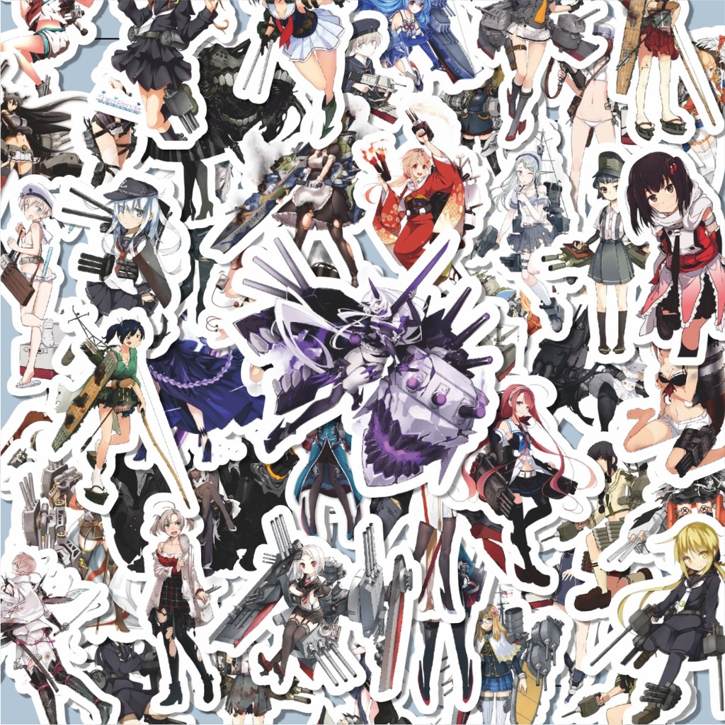 

100PCS Lucu Stiker Anime Game Series Kantai Collection Character 2 Stiker Aesthetic Stiker Anti Air Stikers Berperekat Waterproof sticker decal buat Motor Helm Buku Journal Koper Casing HP Laptop Botol Minum Hadiah anak