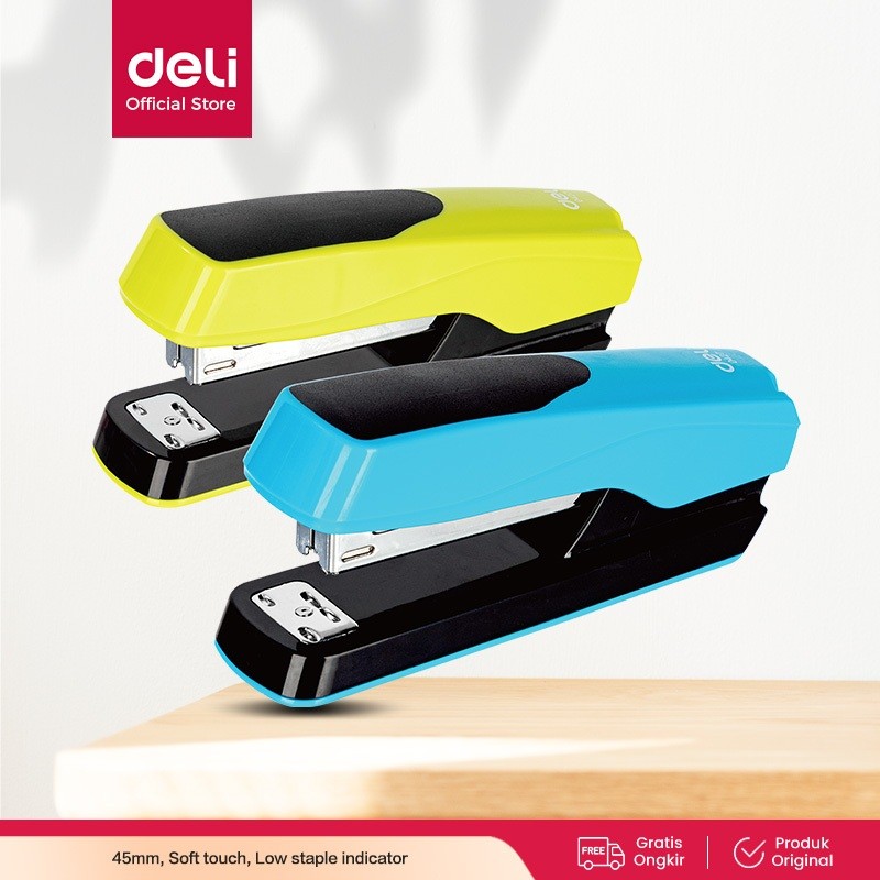 

Deli Staples Stapler 25 lembar sheets 3C Biru Putih Hijau Blue White green 13 4 6cm E0427