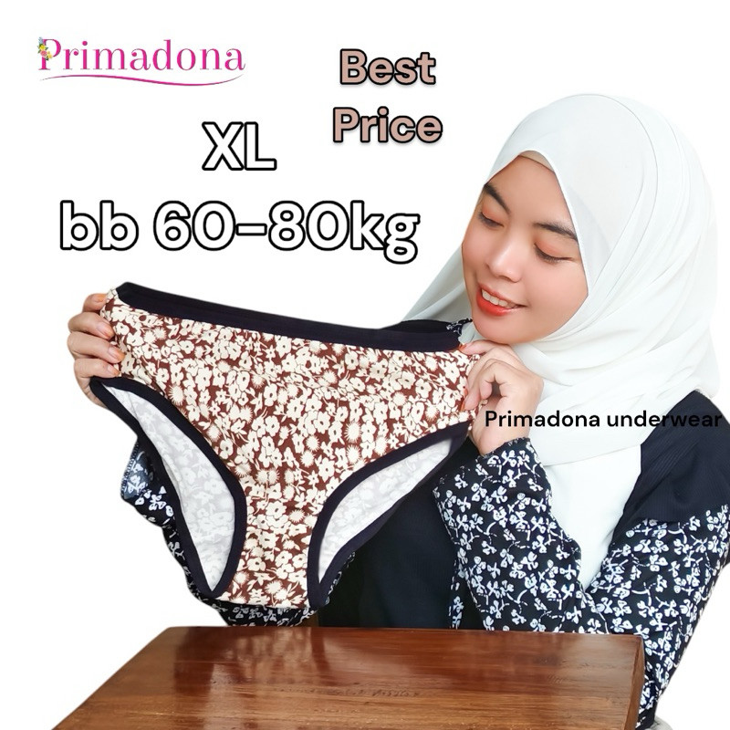 XL bb 60-80kg CD WANITA PREMIUM / Elastis Lentur Adem / Celana Dalam Hamil / Primadona underwear Mid