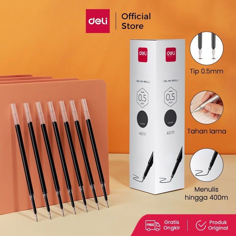 

Deli Isi Tinta Pulpen Gel Cetek / Retracable Gel Ink Refill 0.5mm A5111