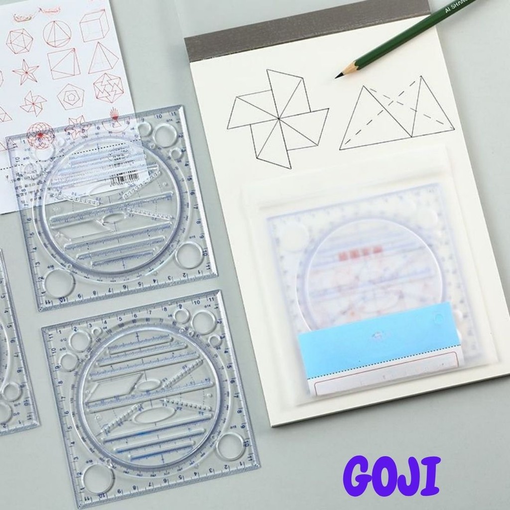 

GOJI Penggaris Geometri 11x11cm Teknik Ruler Template Teknik