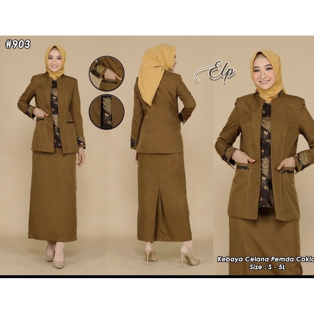 Seragam Pemda Baju Dinas pemda tua Kebaya standard kombinasi batik setelan rok span/celana panjang b