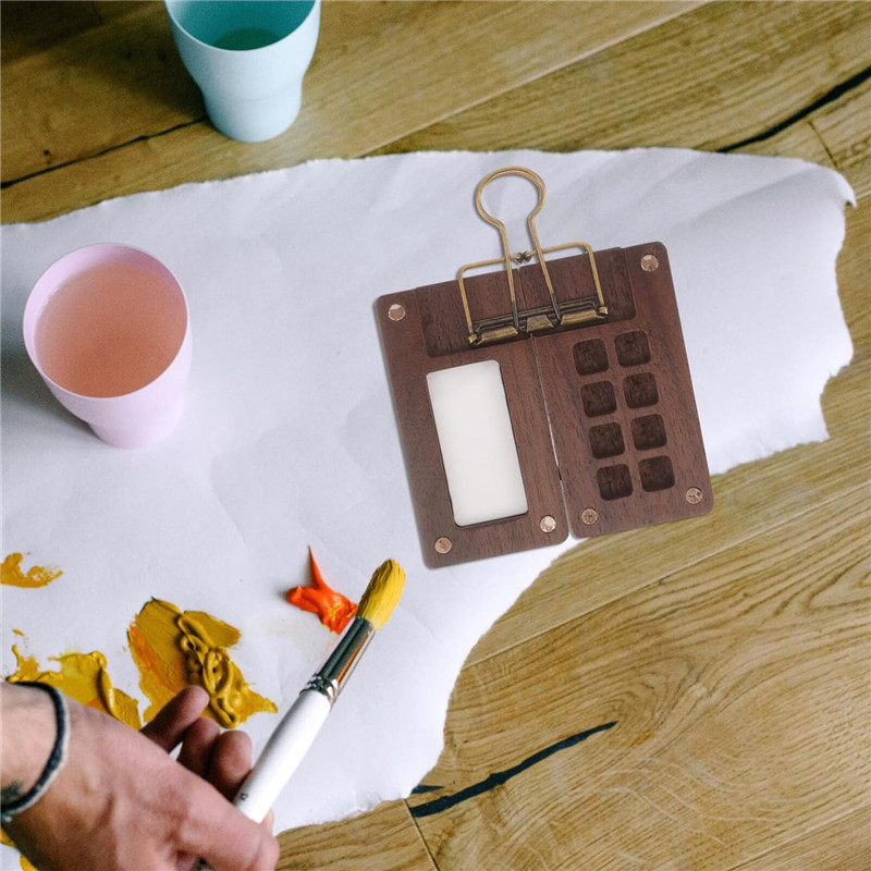 

VC-8 Grid Portable Sketchbook Palette, Mini Travel Paint Tray Box For Watercolor, Gouache, Durable Fine Workmanship