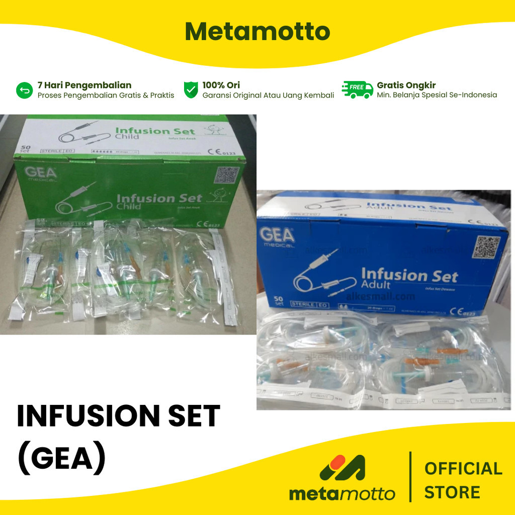 Infuset Set GEA / Selang Infus Dewasa dan Anak - Metamotto Marelan