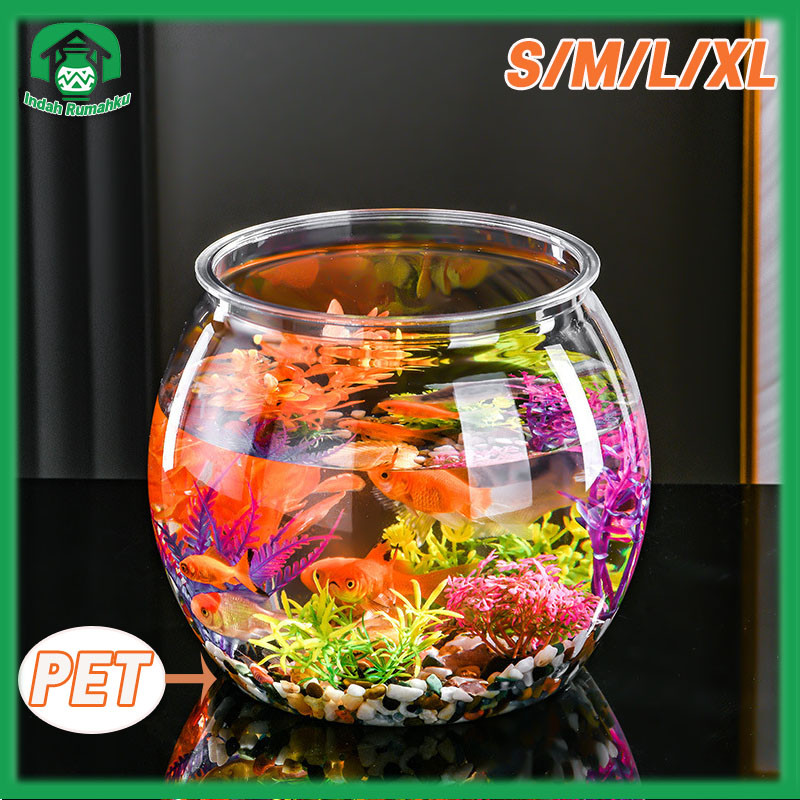 Toples Aquarium Fish Tank Akuarium Ikan Cupang Hias Aquarium Pet Fish Bowl Bulat Aquarium Tank
