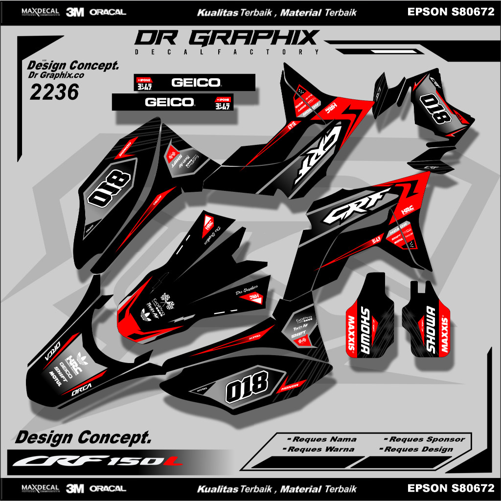 Decal Custom Trail Crf Fullbody-Decal Crf 150 L keren - Aksesoris Honda Supermoto
